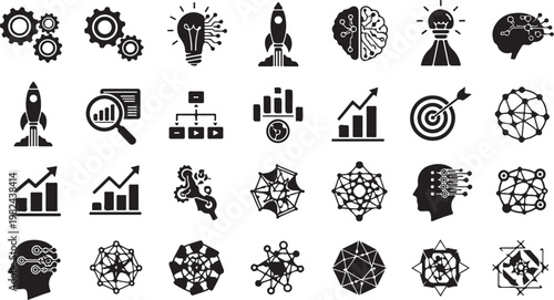 Business Strategy Icons for Innovation and Growth Concepts