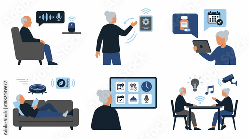 Empowering elderly individuals with innovative smart home technology, enhancing independent living, security, and convenience for a comfortable and connected daily lifestyle
