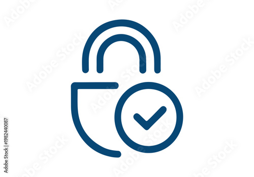 Digital Data lock Icon and Network Connections