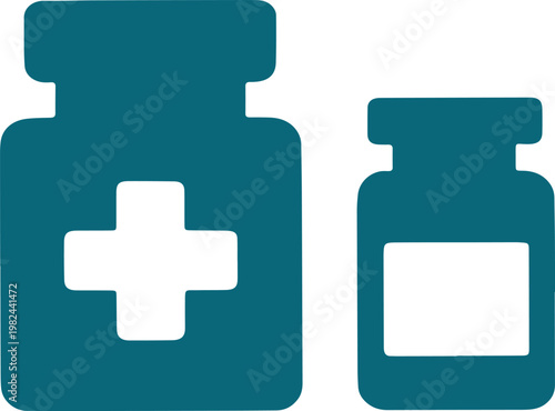 Medicine bottle icon silhouette pharmacy drug container illustration design
