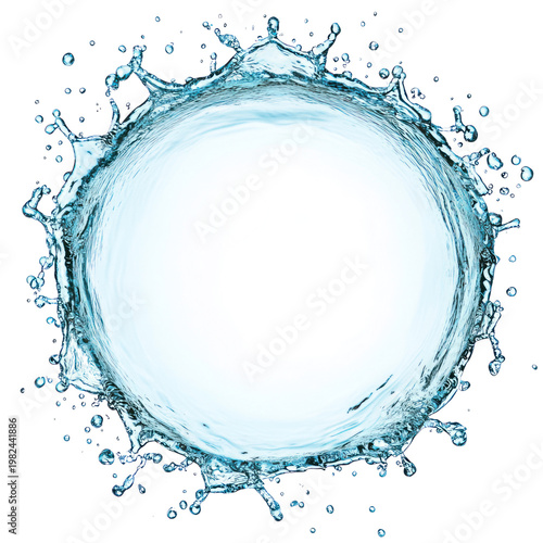 A close-up view of water splash on transparent background