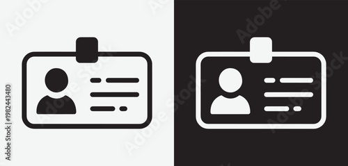 ID Card Badge Icon Vector  Identification Card Line Symbol