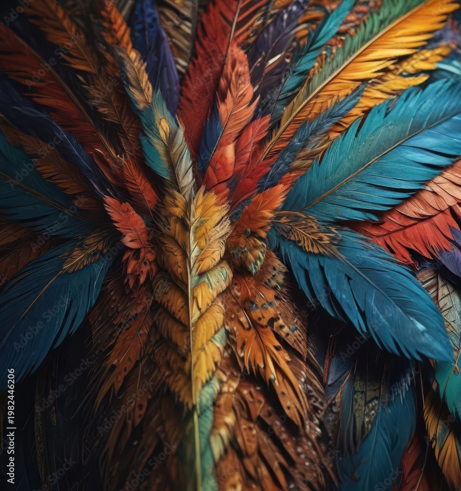 Obraz premium Vibrant plumage displays intricate patterns on chest feathers , wings, Andean