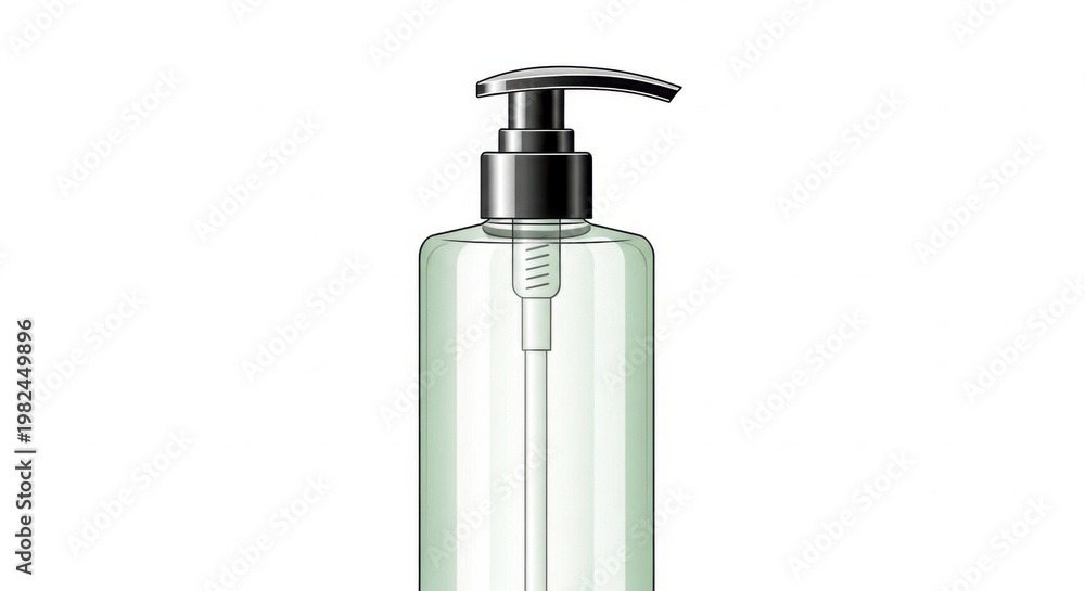 Obraz premium Clear bottle with dispenser for liquids.