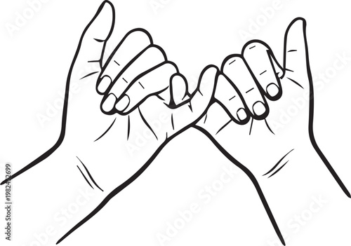 Pinky promise between mother and child for Mother's Day