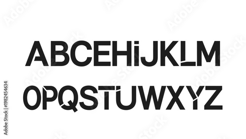 Alphabet letters on white background.