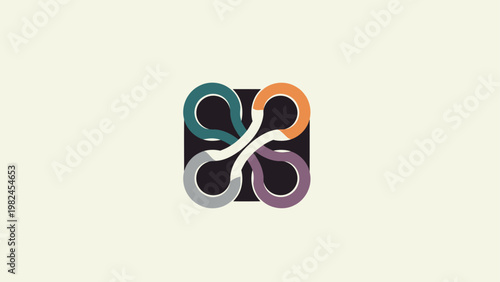 Colorful Interconnected Rings Logo Design.