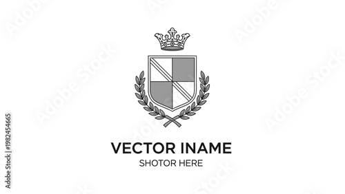 Vector crest logo with crown emblem.