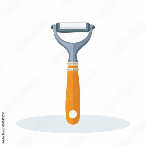 Orange and gray lint roller isolated on white background