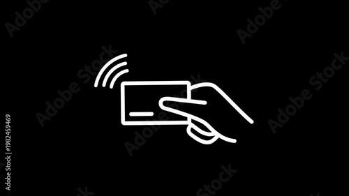 Contactless payment icon with transparent animation background