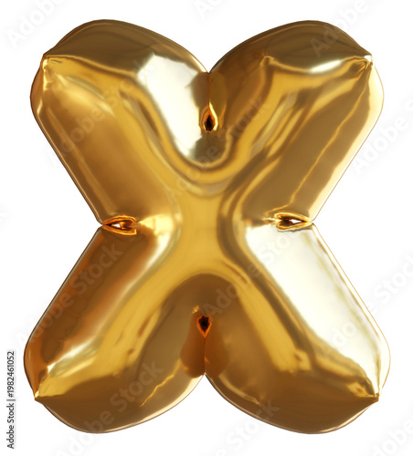 Golden balloon Alphabet X