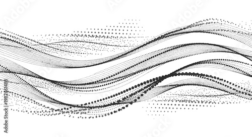 Abstract wave pattern with dotted lines.