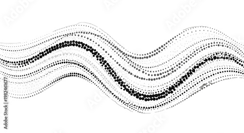 Black and white wavy dotted lines pattern.