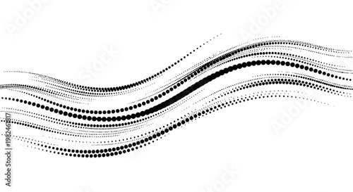 Abstract wave pattern with black dots.