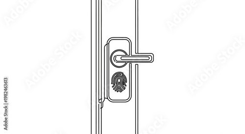 Modern door handle with fingerprint scanner for secure entry.