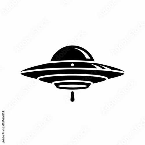 A depiction of a simple UFO graphic in a minimalistic style