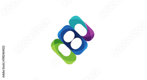 A colorful collection of blue and green plastic caps with blue beads isolated on white, representing a pharmaceutical cure or medical vitamin medication in a pharmacy setting