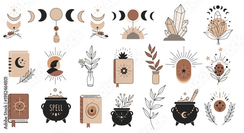 Vector set of vintage design elements and different animals featuring coffee, tea, and cake icons for a kitchen cafe illustration