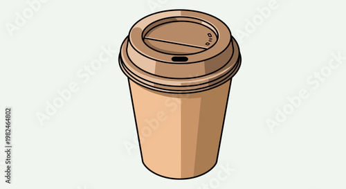 Disposable Coffee Cup with Plastic Lid.