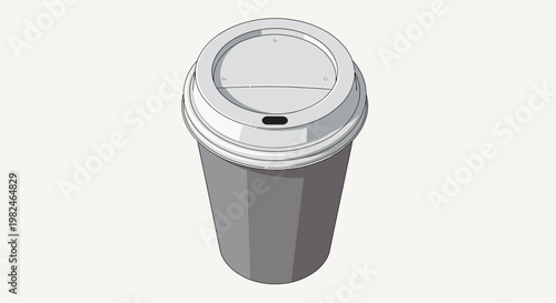Disposable Coffee Cup with Plastic Lid.