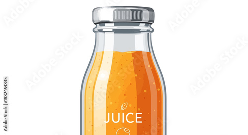 Glass Bottle of Orange Juice.