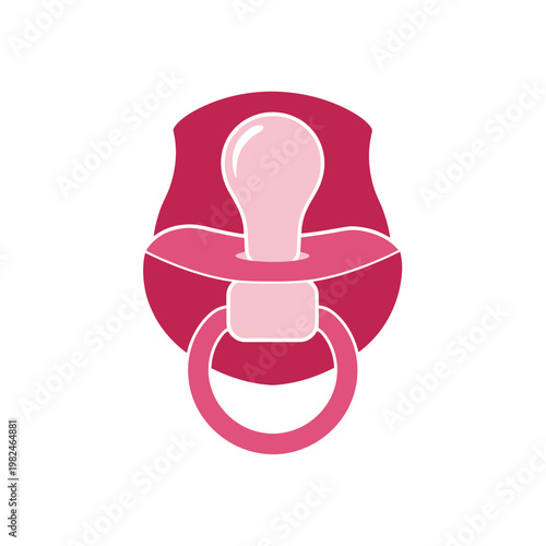 Pink baby pacifier icon for infant care and soothing needs