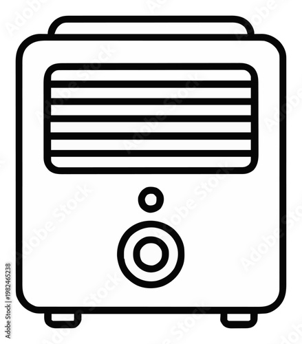 Minimalist dehumidifier outline icon vector. Generative AI
