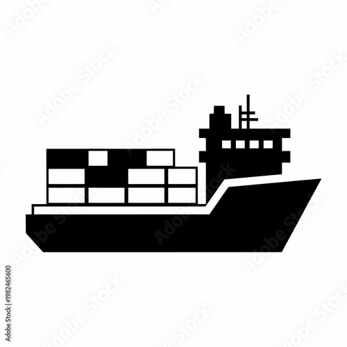 Shipping container ship on the ocean, delivering goods