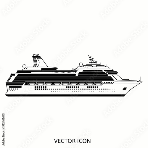 Cruise ship in motion, side view, conveying a sense of travel and adventure