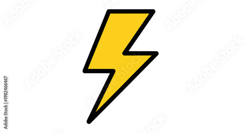 A simple yellow cartoon lightning bolt.
