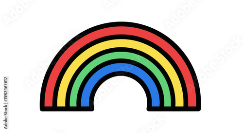 Colorful rainbow graphic design element.