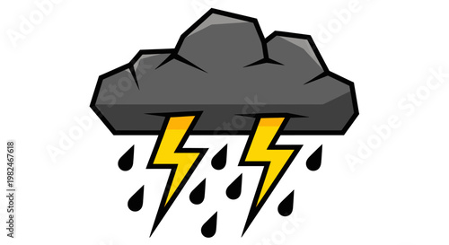 Weather icon of stormy rain cloud.
