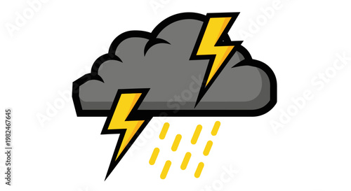 Weather icon of a thunderstorm cloud.