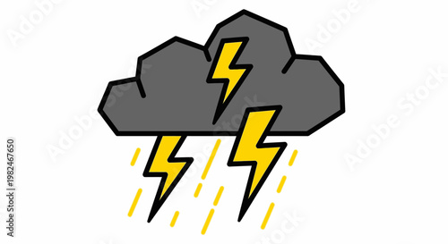 Weather icon of stormy rain cloud.