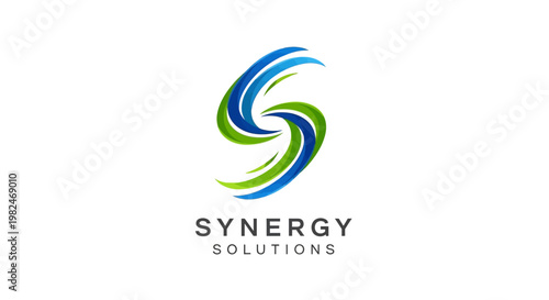 Modern abstract business logo design featuring a colorful wave shape and vector art symbol for a corporate company identity and web icon element