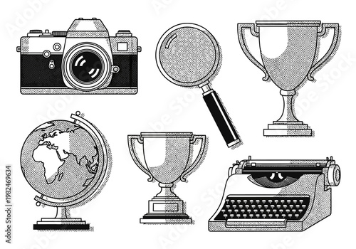 Collection of Vintage Objects for Education, Research, and Achievement