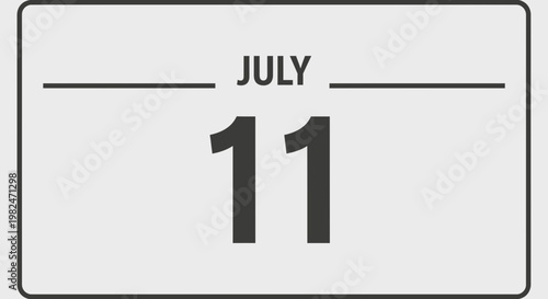 July 11 Date Calendar Page