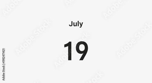 July 19 Calendar Date