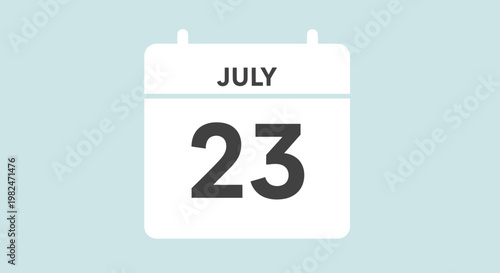 July 23 Calendar Date Reminder Icon