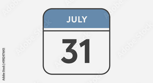 July 31st Calendar Page - End of Month Reminder