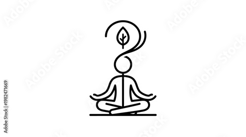 Meditating Figure with a Leaf