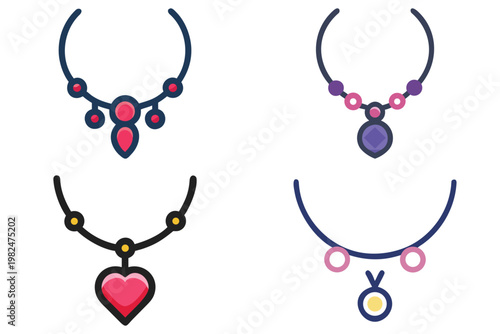 Elegant Necklace Vector Illustration - Jewelry Design