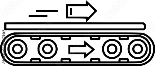 Conveyor belt icons or logo design isolated sign symbol vector illustration - high quality line style vector
