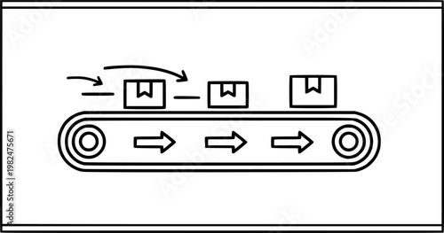 Conveyor belt icons or logo design isolated sign symbol vector illustration - high quality line style vector
