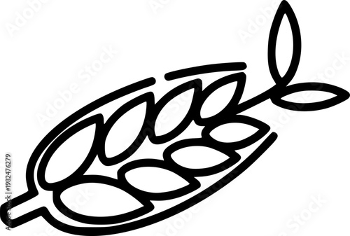 Malt icon element in flat simple style. Thin stroke editable icons
