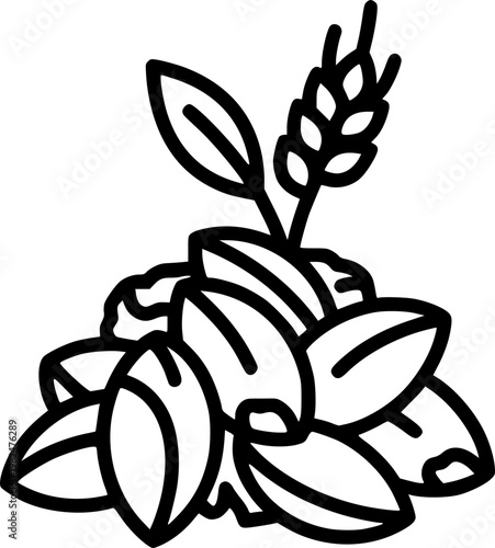 Malt icon element in flat simple style. Thin stroke editable icons
