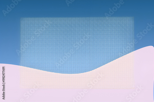 ピンクの波形と黄色ドットの抽象背景