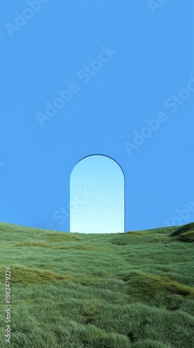 Serene Arch in Blue Landscape