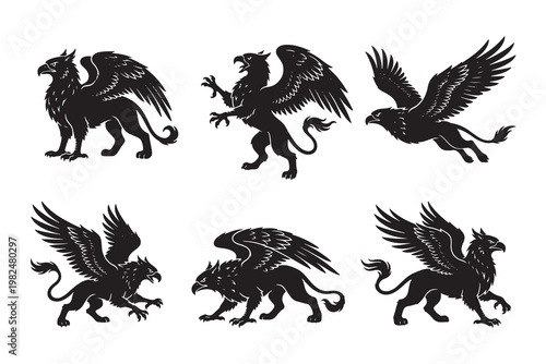 gryphon beast silhouette bundle collections
