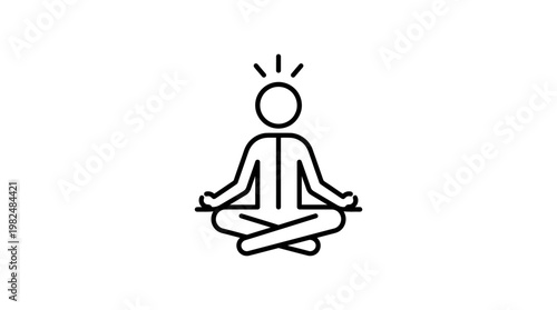 Meditating Human Figure Icon with Aura